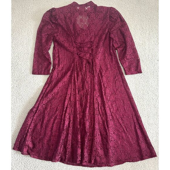 Vintage 90s Lace Maxi Duster Coat Sheer Whimsigoth Regency Core Romantic - Picture 2 of 16